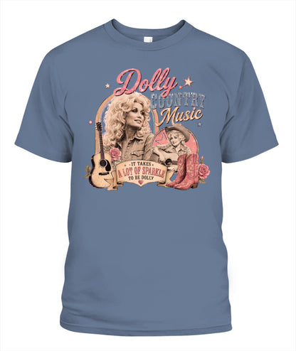 Country Music Dolly Shirt Unisex T-Shirt Blue Jean