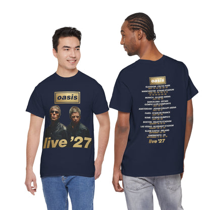 Oasis Live 27 Tour Dates Shirt Navy T-Shirt
