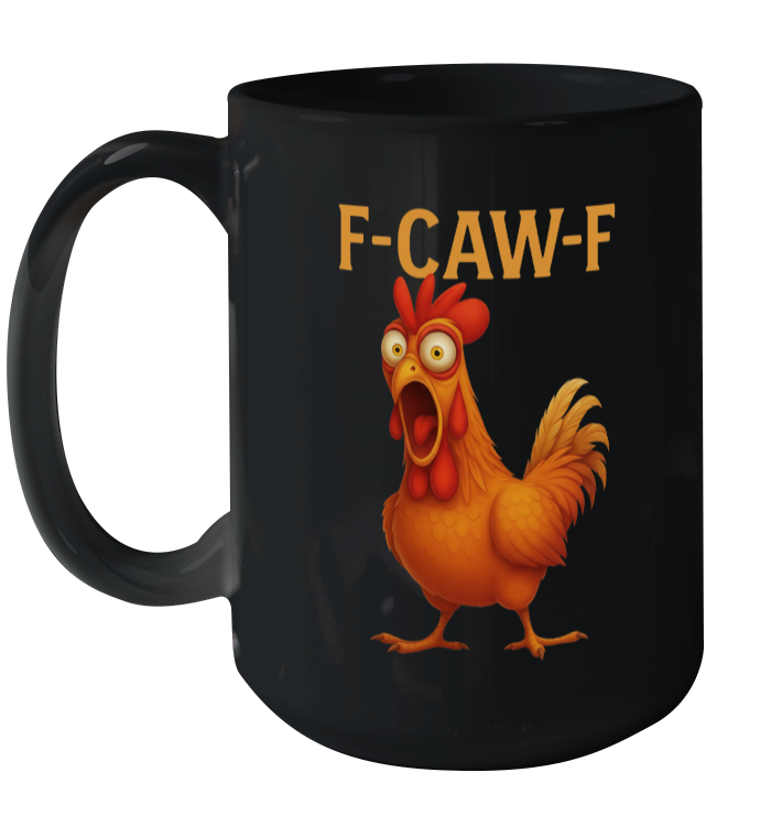 WarningPrint F Caw F Ceramic Mug 15oz Black 15oz