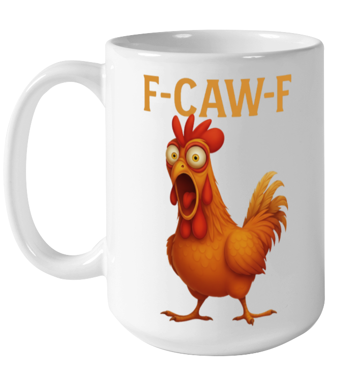 WarningPrint F Caw F Ceramic Mug 15oz White 15oz