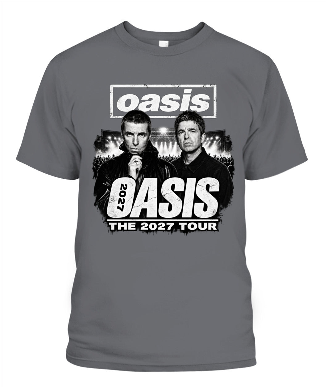 Oasis Band 2027 Tour Shirt Unisex T-Shirt Charcoal