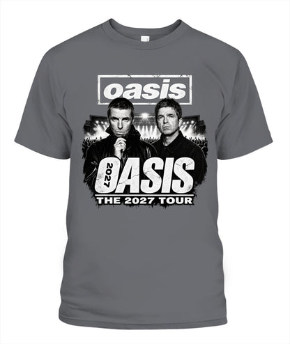 Oasis Band 2027 Tour Shirt Unisex T-Shirt Charcoal