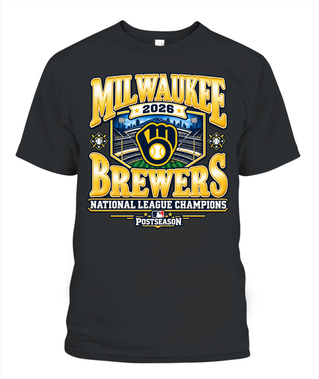 Milwaukee Brewers 2026 National League Champions Shirt Unisex T-Shirt Black
