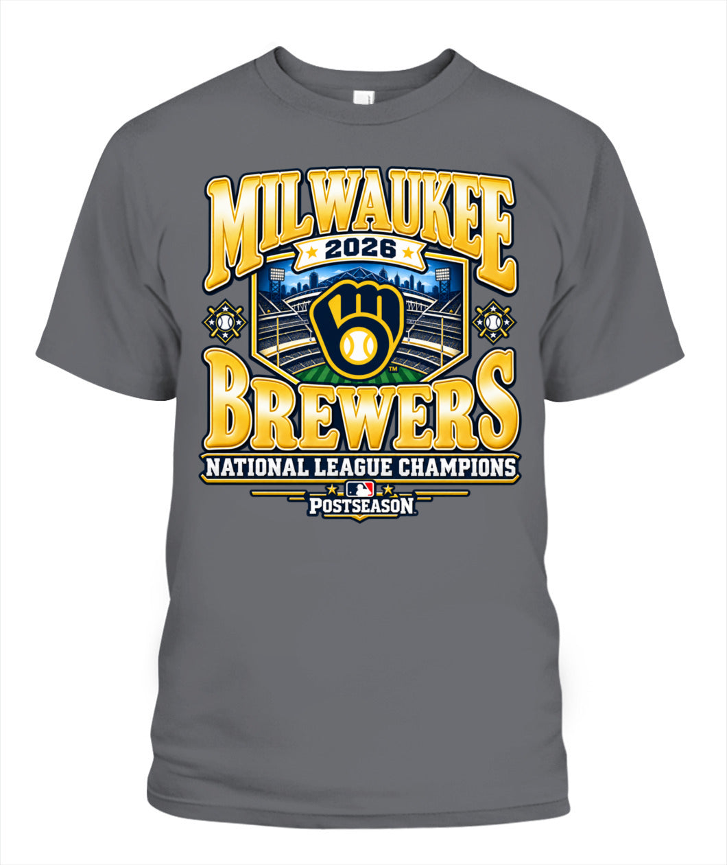 Milwaukee Brewers 2026 National League Champions Shirt Unisex T-Shirt Charcoal