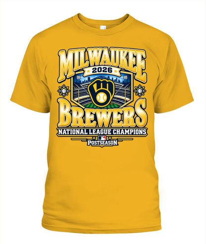 Milwaukee Brewers 2026 National League Champions Shirt Unisex T-Shirt Gold