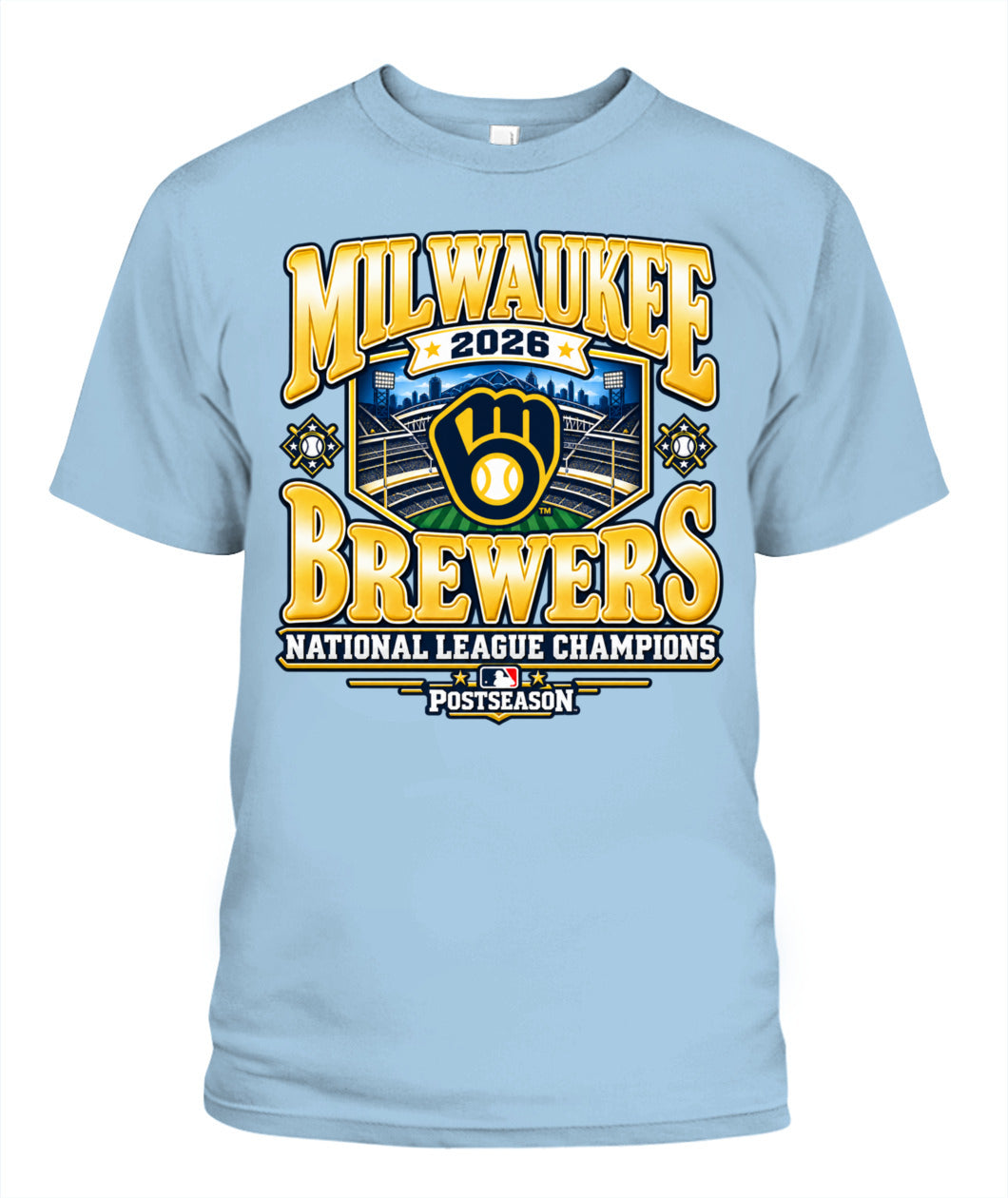 Milwaukee Brewers 2026 National League Champions Shirt Unisex T-Shirt Light Blue