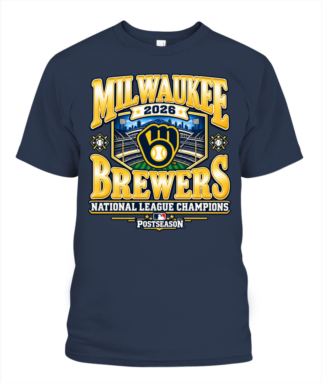 Milwaukee Brewers 2026 National League Champions Shirt Unisex T-Shirt Navy