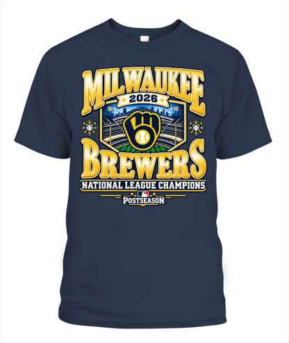 Milwaukee Brewers 2026 National League Champions Shirt Unisex T-Shirt Navy
