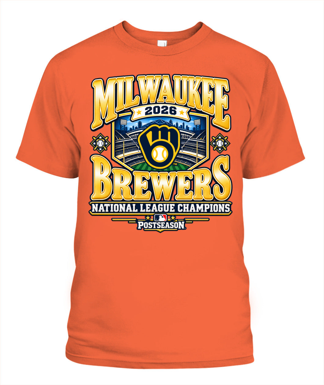 Milwaukee Brewers 2026 National League Champions Shirt Unisex T-Shirt Orange