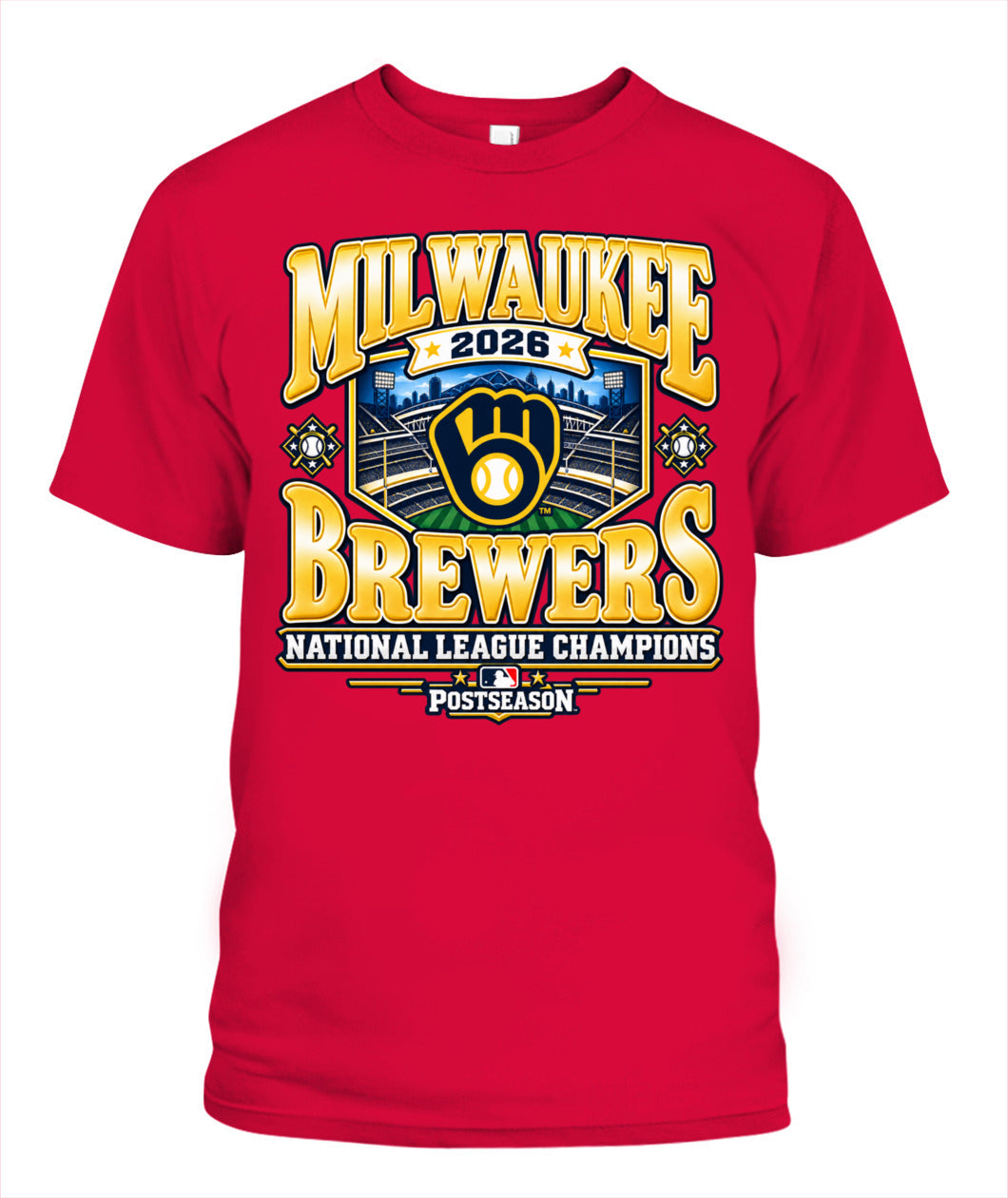 Milwaukee Brewers 2026 National League Champions Shirt Unisex T-Shirt Red