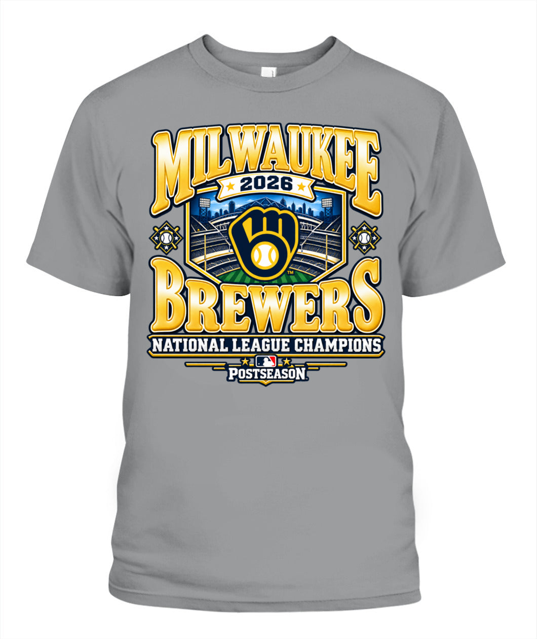Milwaukee Brewers 2026 National League Champions Shirt Unisex T-Shirt Sport Grey