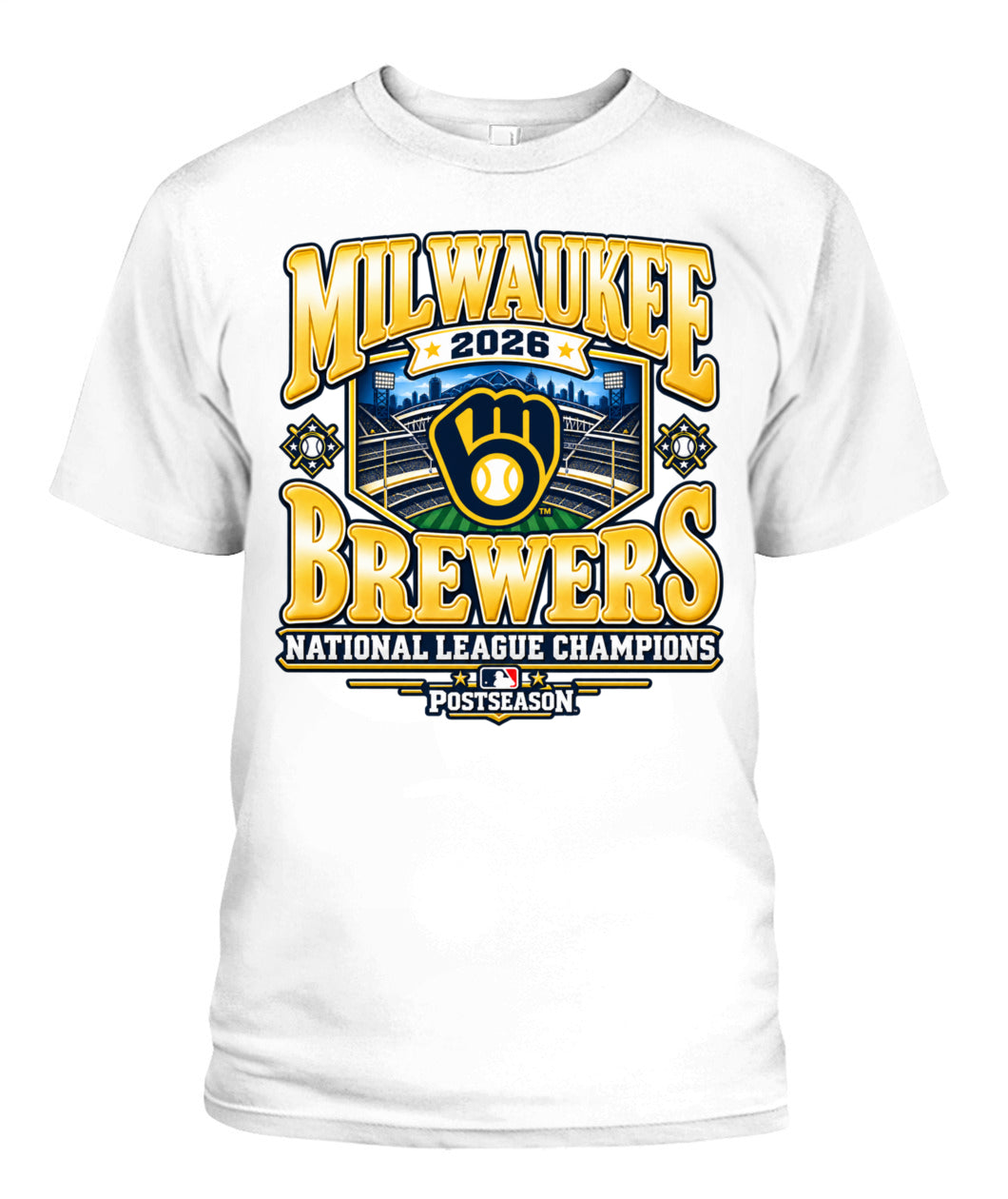 Milwaukee Brewers 2026 National League Champions Shirt Unisex T-Shirt White