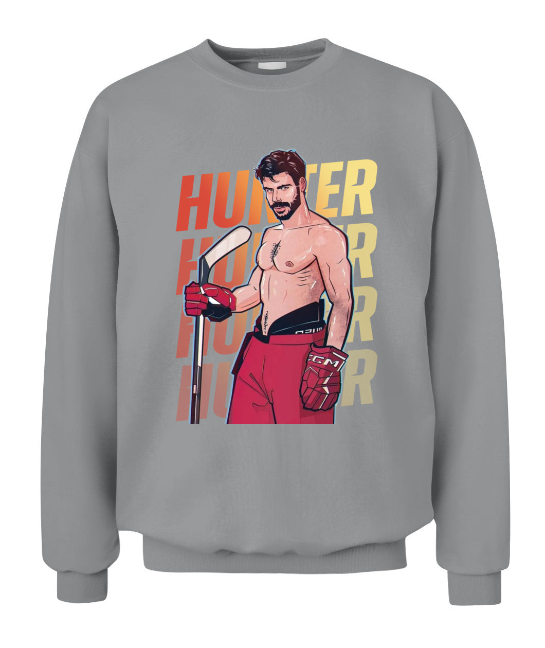 BurgerPrints Gay Scott Hunter Unisex Crewneck Sweatshirt Sport Grey