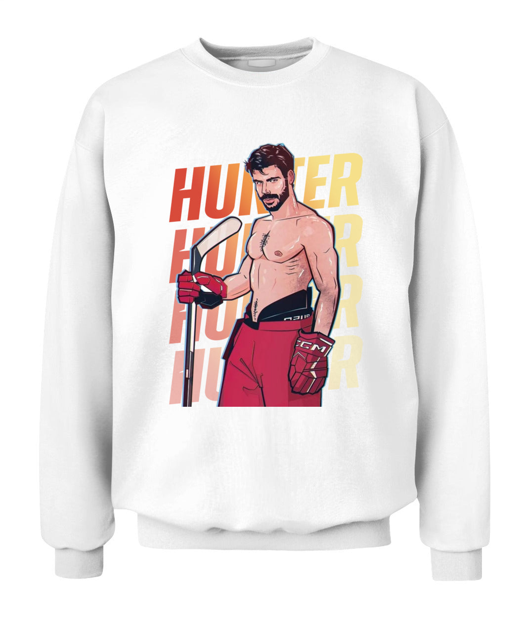 BurgerPrints Gay Scott Hunter Unisex Crewneck Sweatshirt White
