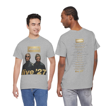 Oasis Live 27 Tour Dates Shirt Sport Grey T-Shirt