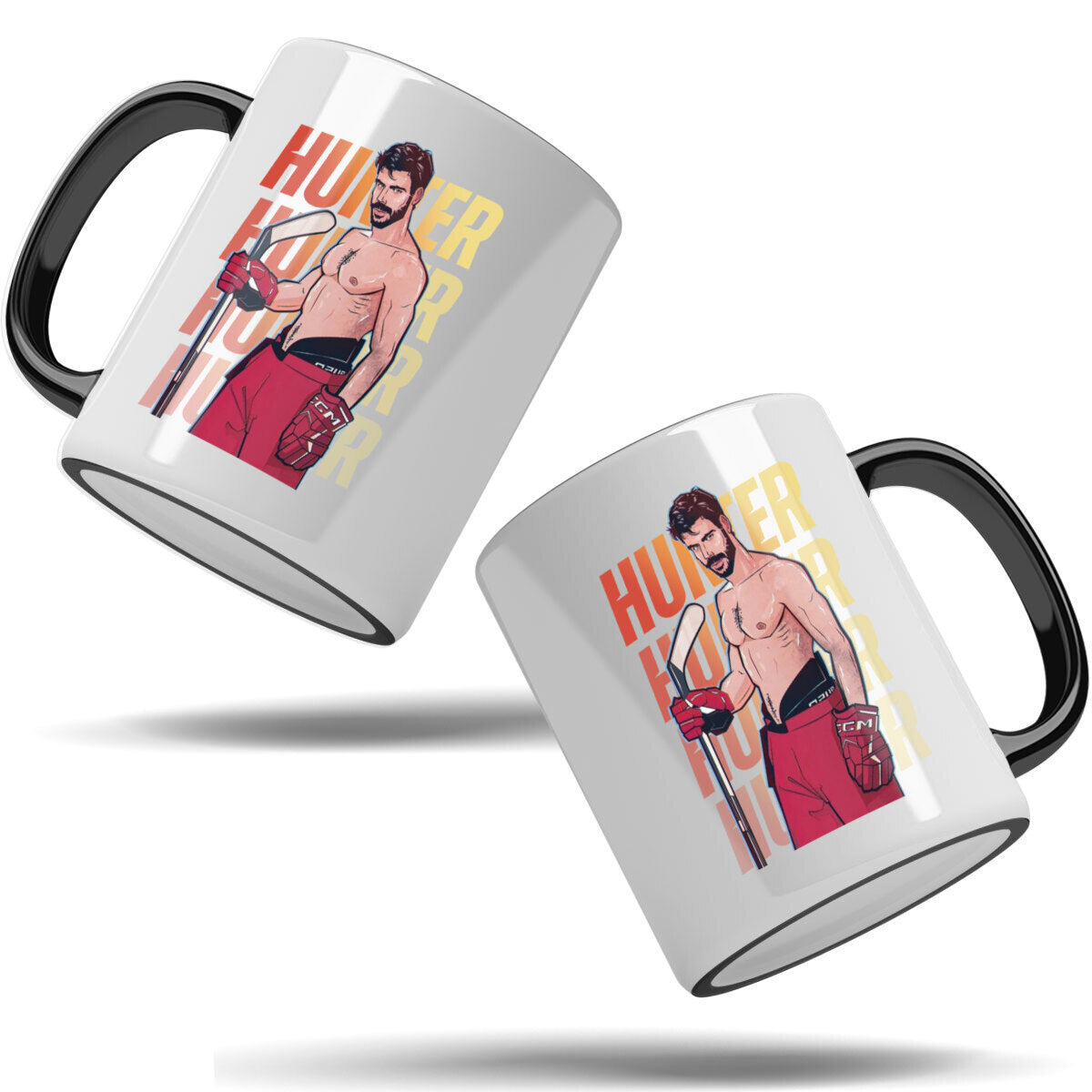 WarningPrint Gay Heated Hockey Mug Hunter Accent Mug 11oz Mug