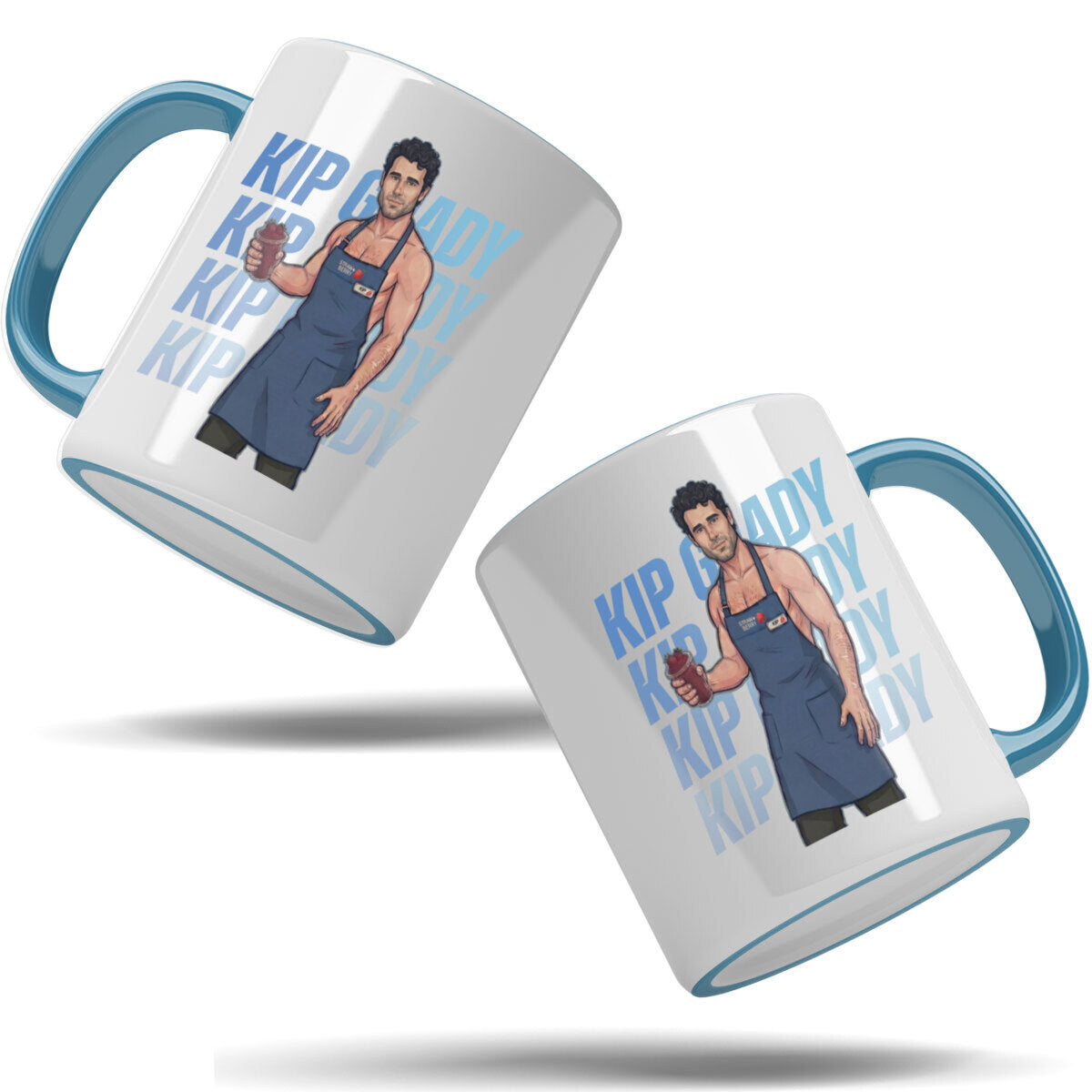 WarningPrint Gay Heated Hockey Mug Kip Accent Mug 11oz Light Blue Mug