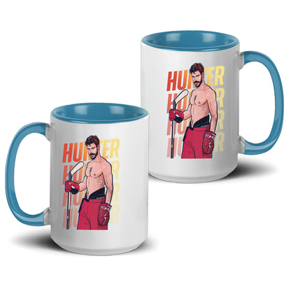 WarningPrint Gay Heated Hockey Mug Hunter Accent Mug 15oz Light Blue Mug