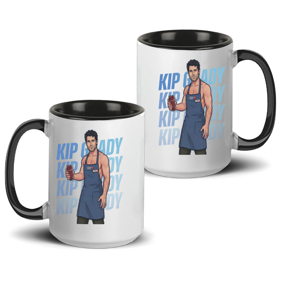 WarningPrint Gay Heated Hockey Mug Kip Accent Mug 15oz Black Mug