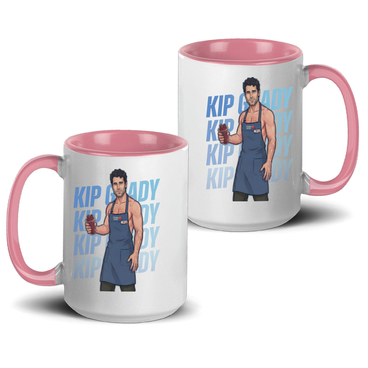 WarningPrint Gay Hockey Captain Mug Kip Accent Mug 15oz Light Pink Mug