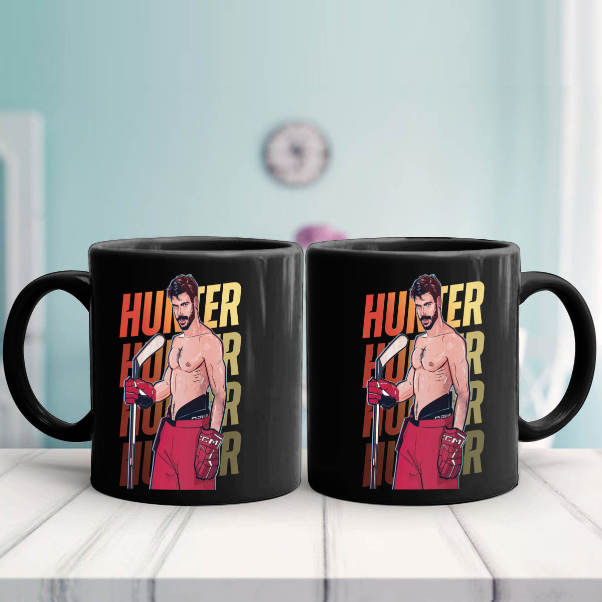 WarningPrint Gay Heated Hockey Mug Mug