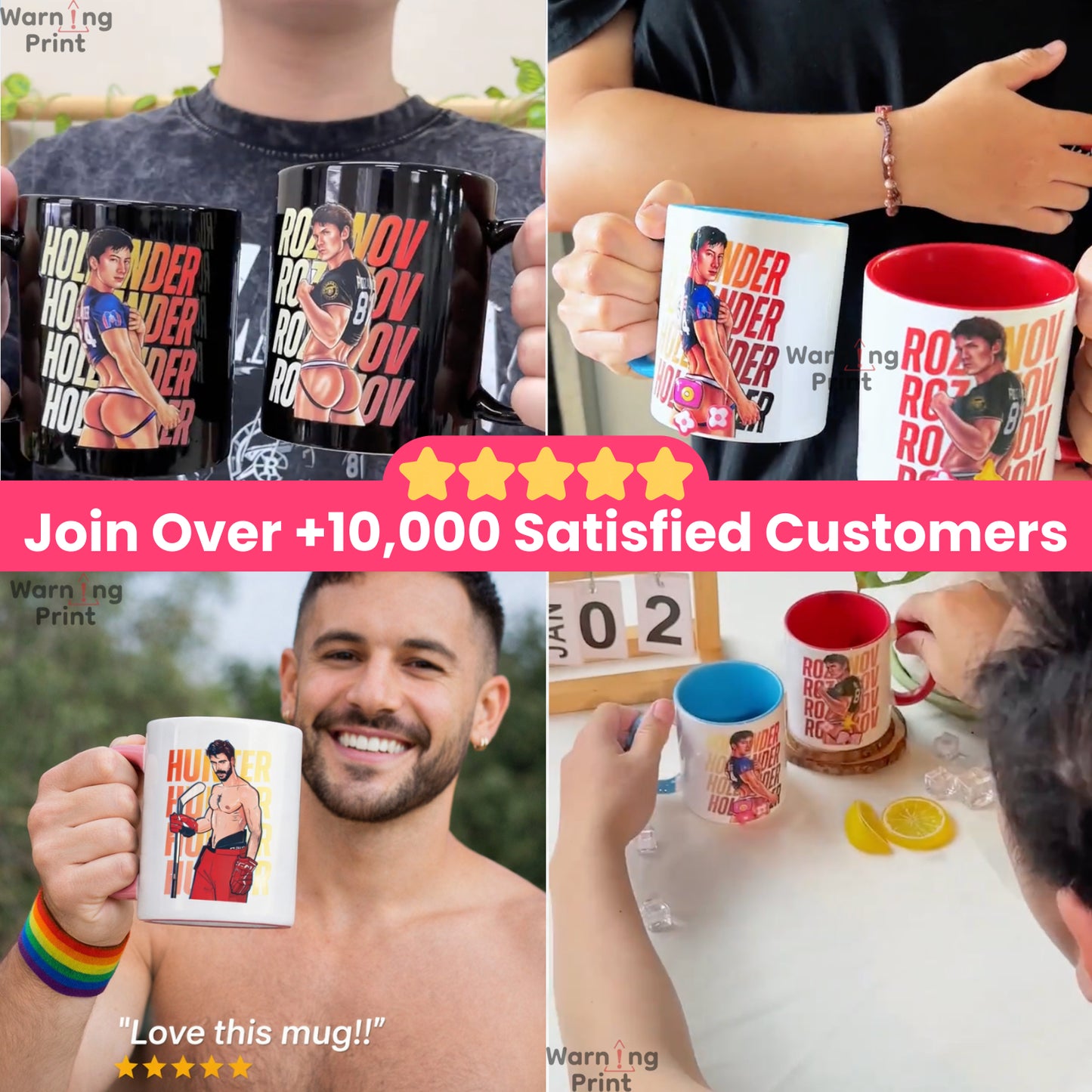 WarningPrint Gay Heated Hockey Mug Mug