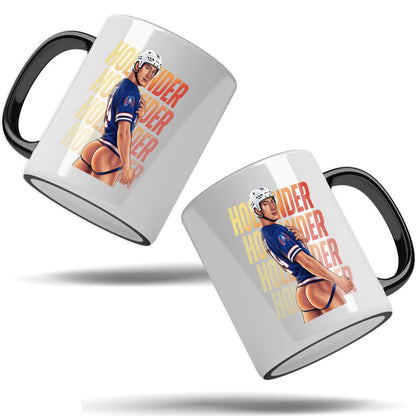 WarningPrint Gay Heated Hockey Mug Hollander Accent Mug 11oz Black Mug