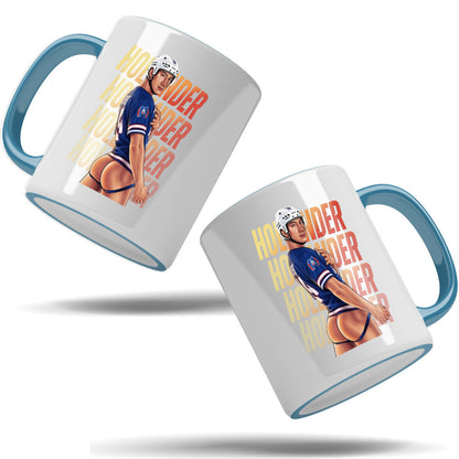 WarningPrint Gay Heated Hockey Mug Hollander Accent Mug 11oz Light Blue Mug