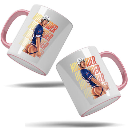 WarningPrint Gay Hockey Captain Mug Hollander Accent Mug 11oz Light Pink Mug