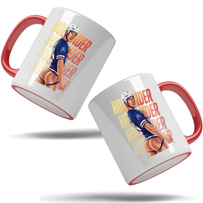 WarningPrint Gay Heated Hockey Mug Hollander Accent Mug 11oz Red Mug