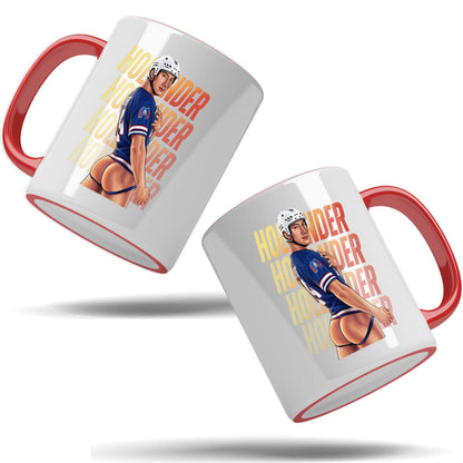 WarningPrint Gay Hockey Captain Mug Hollander Accent Mug 11oz Red Mug