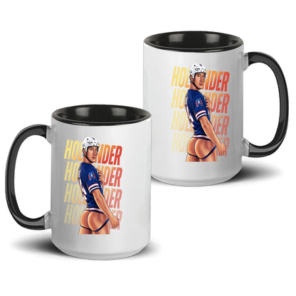 WarningPrint Gay Heated Hockey Mug Hollander Accent Mug 15oz Black Mug