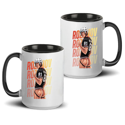 WarningPrint Gay Heated Hockey Mug Rozanov Accent Mug 15oz Black Mug