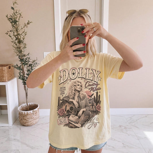 Dream Create Sing Shine Dolly Shirt Unisex T-Shirt Butter