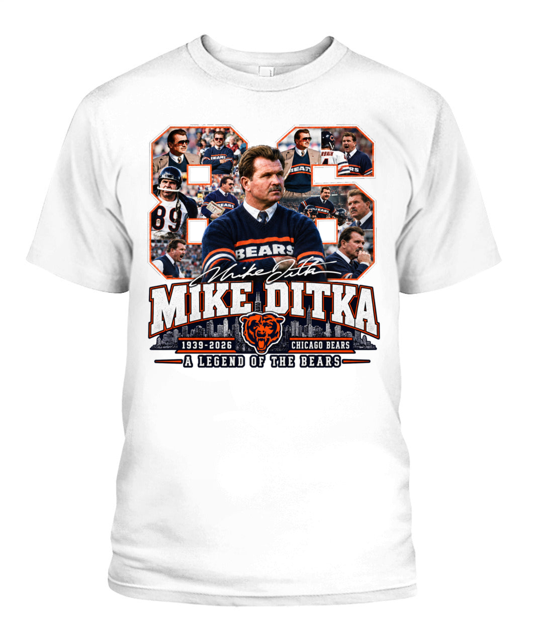 Bears Legend Mike Ditka Shirt Unisex T-Shirt White Apparel