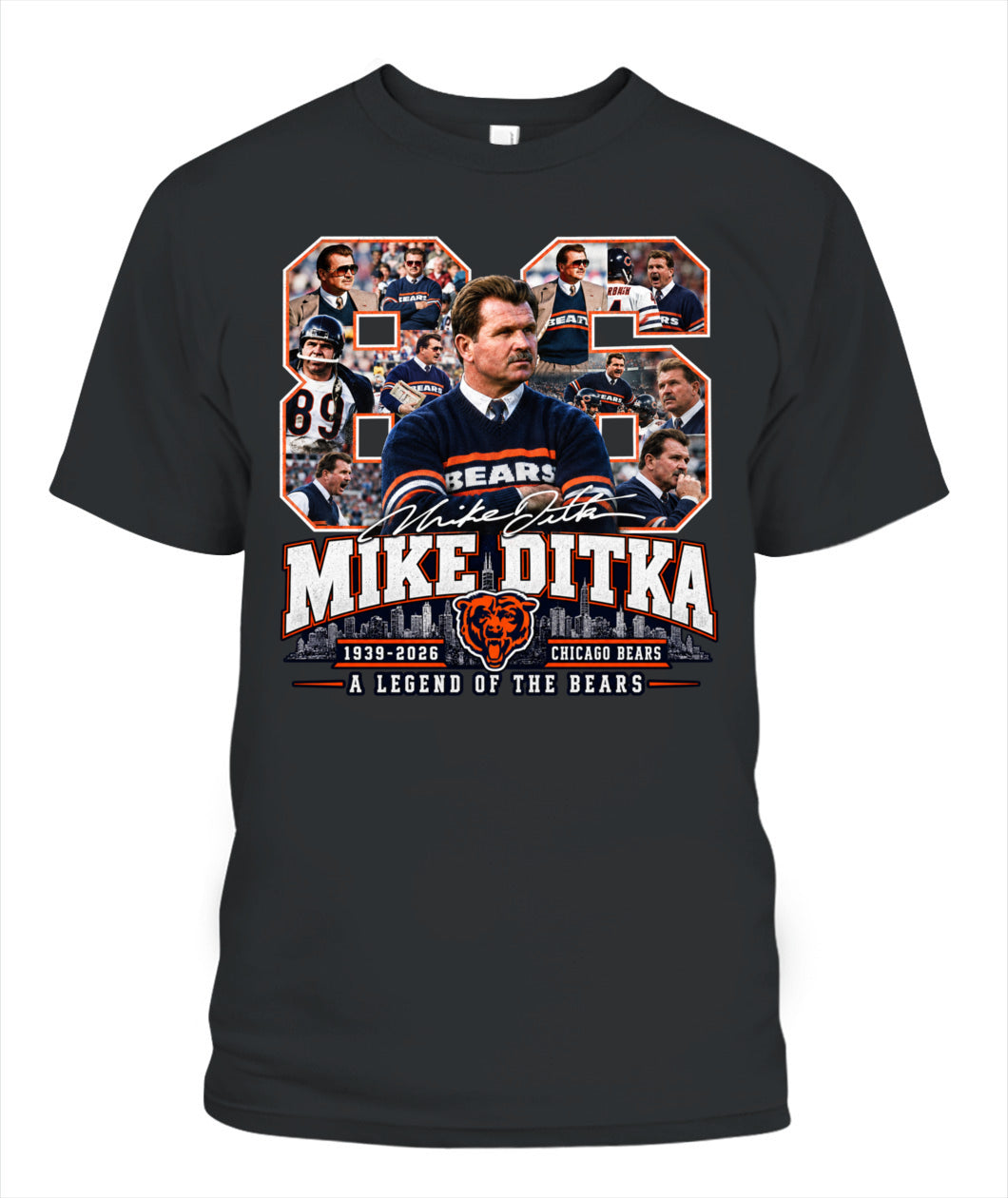 Bears Legend Mike Ditka Shirt Unisex T-Shirt Black Apparel