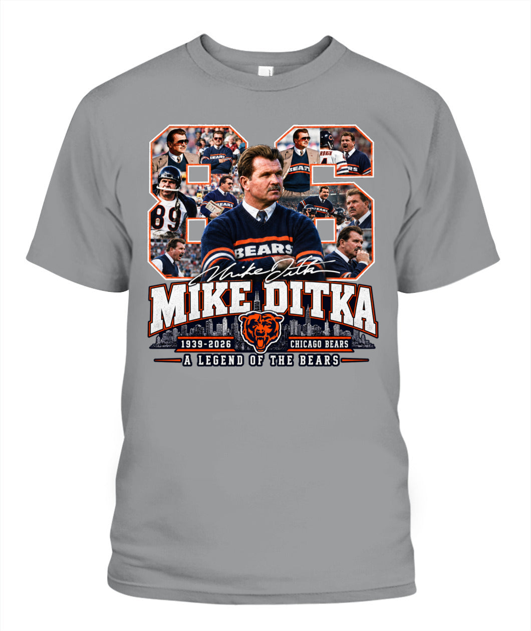 Bears Legend Mike Ditka Shirt Unisex T-Shirt Sport Grey Apparel