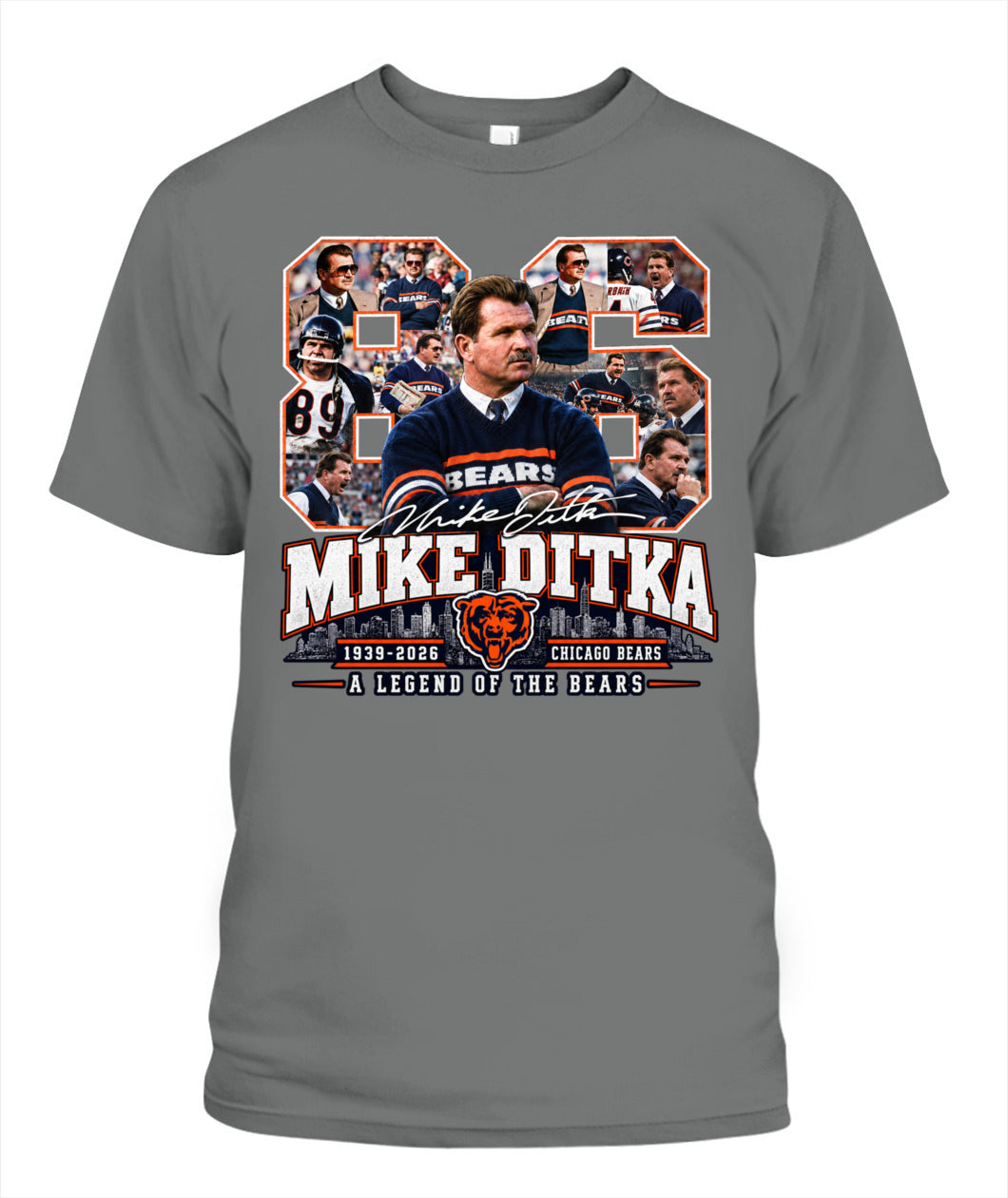 Bears Legend Mike Ditka Shirt Unisex T-Shirt Graphite Heather Apparel