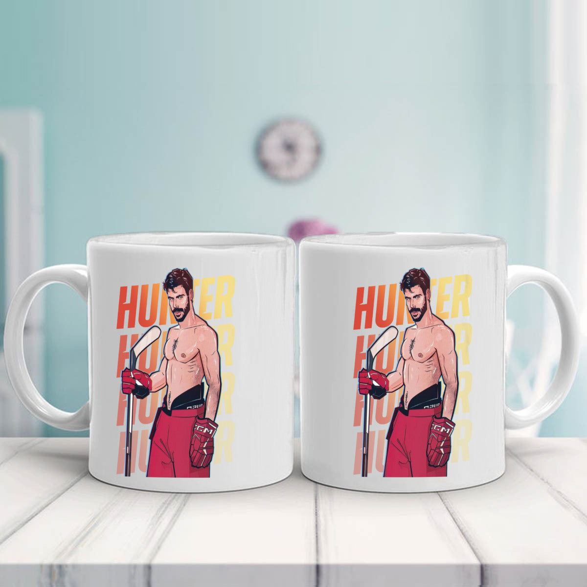 WarningPrint Gay Heated Hockey Mug Mug