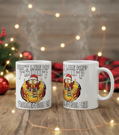 WarningPrint F Caw F Mug Rude Christmas Chicken Coffee Cup