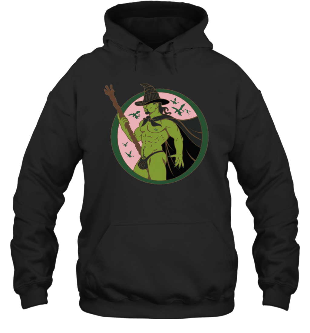 WarningPrint Gay Elphaba Wicked Hoodie Black Apparel