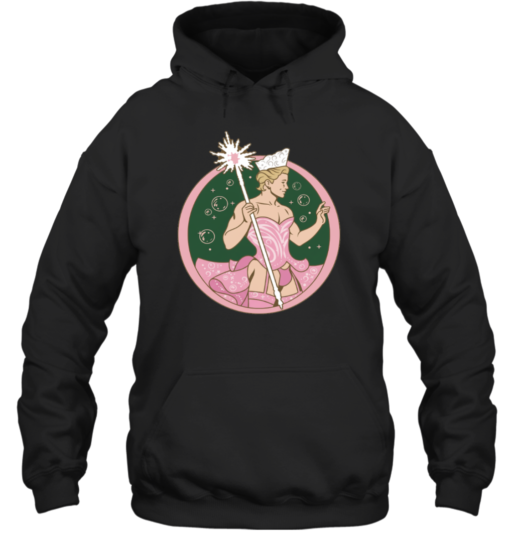 WarningPrint Gay Glinda Wicked Hoodie Black Apparel