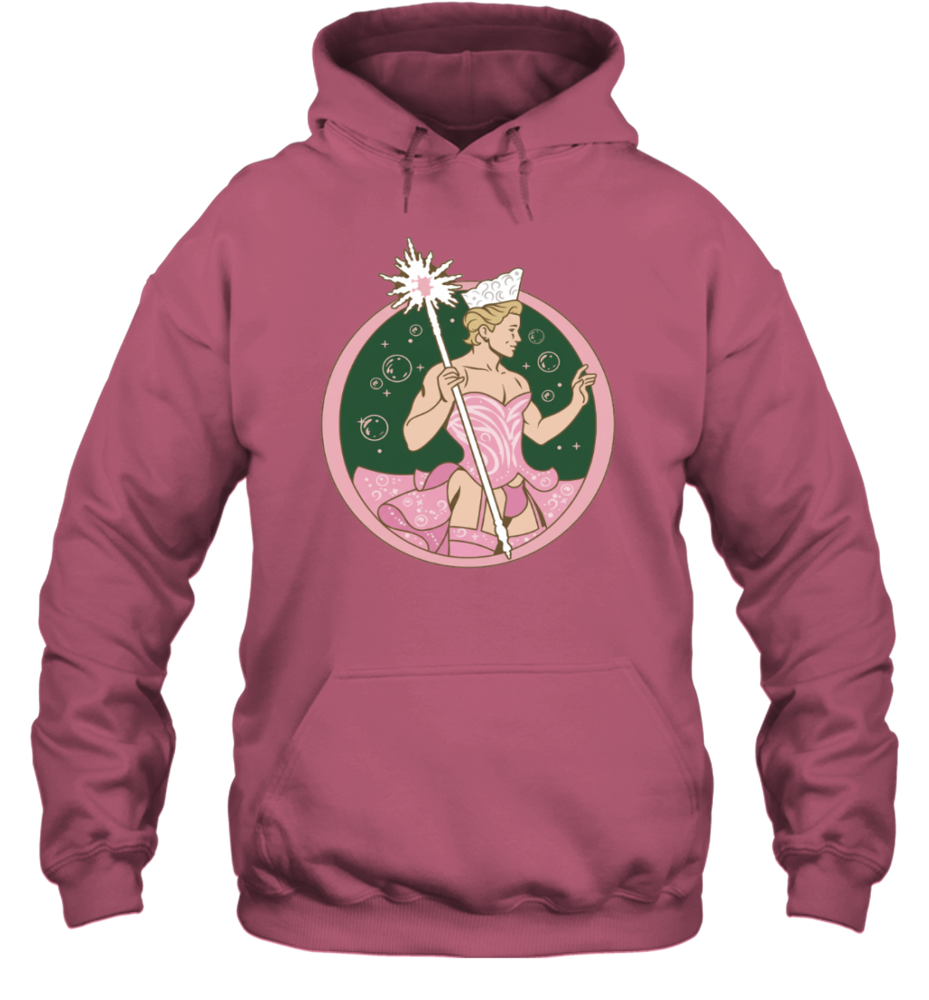 WarningPrint Gay Glinda Wicked Hoodie Safety Pink Apparel