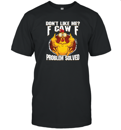 WarningPrint F Caw F Chicken T-Shirt Black