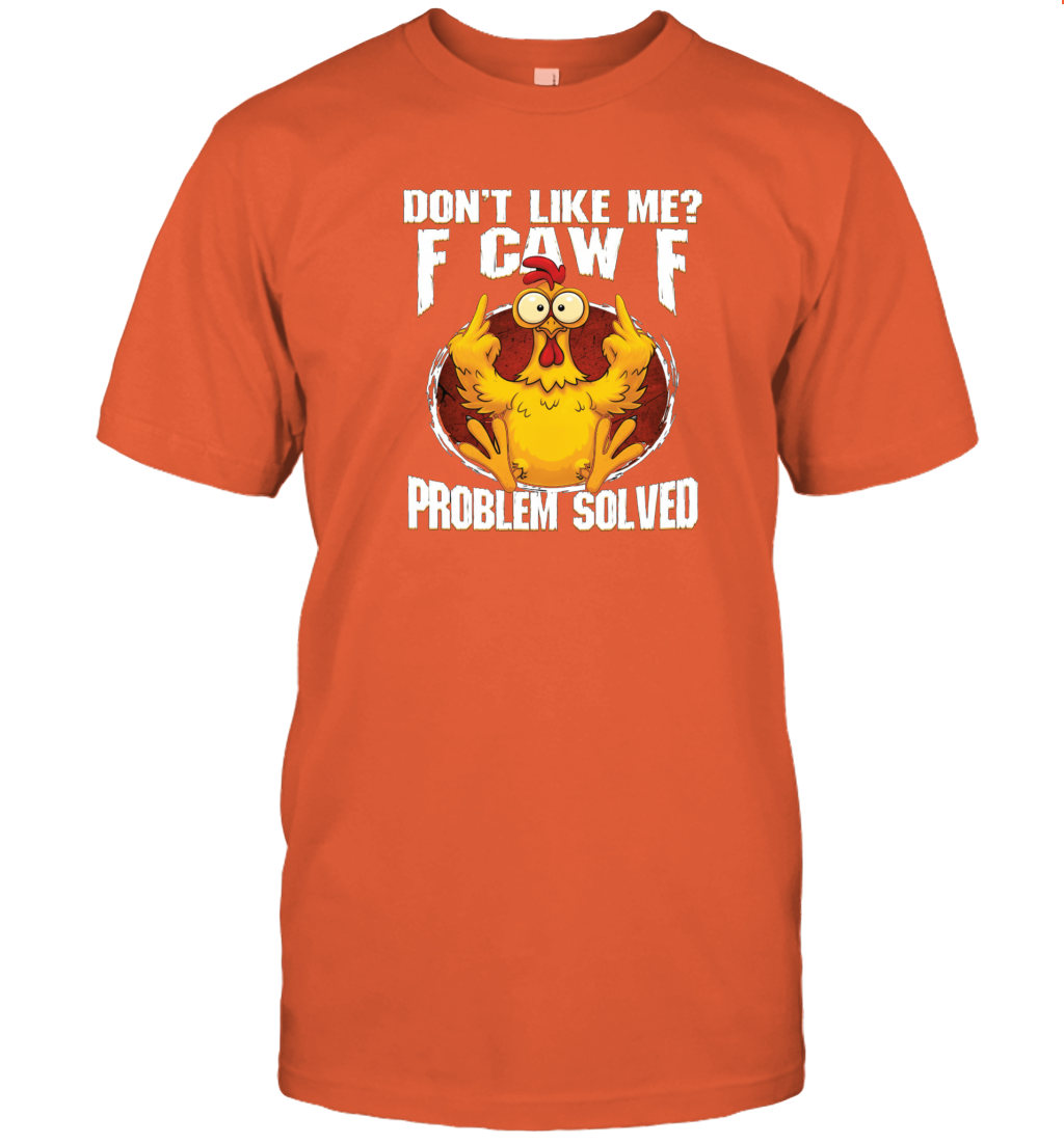 WarningPrint F Caw F Chicken T-Shirt Orange