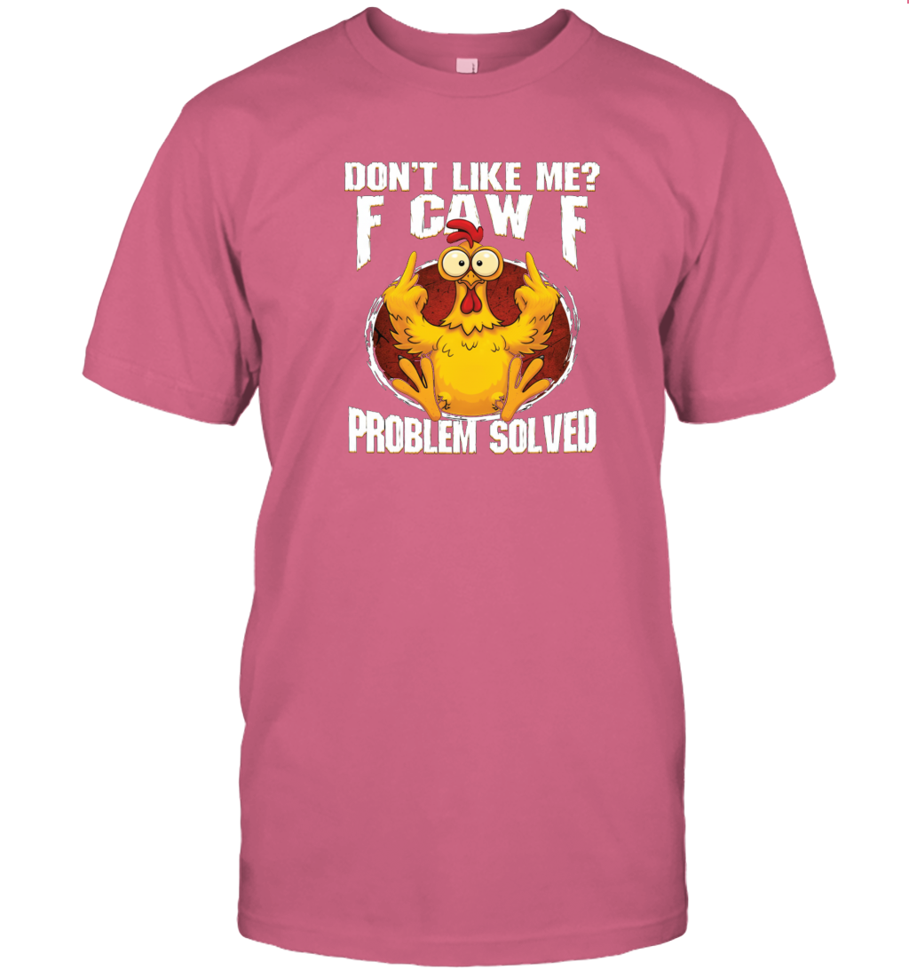 WarningPrint F Caw F Chicken T-Shirt Safety Pink