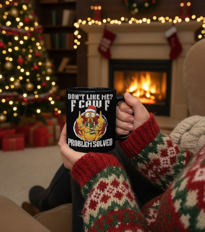 WarningPrint F Caw F Mug Rude Christmas Chicken Coffee Cup