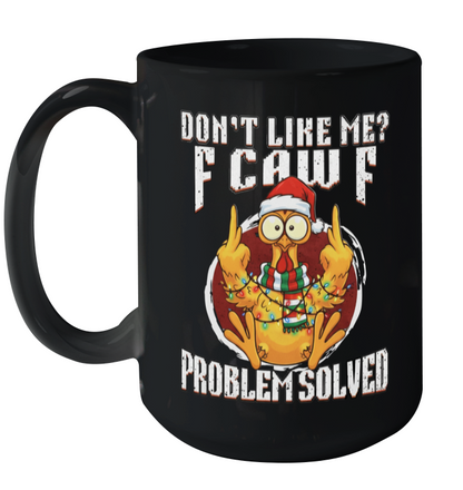 WarningPrint F Caw F Mug Rude Christmas Chicken Coffee Cup Ceramic Mug 15oz Black 15oz