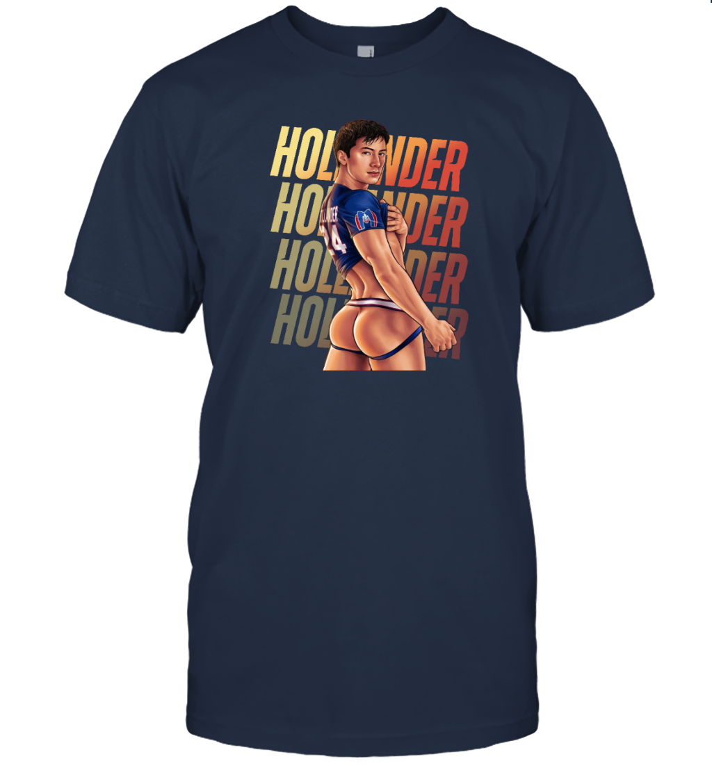 WarningPrint Gay Shane Hollander Tee T-Shirt Navy Apparel