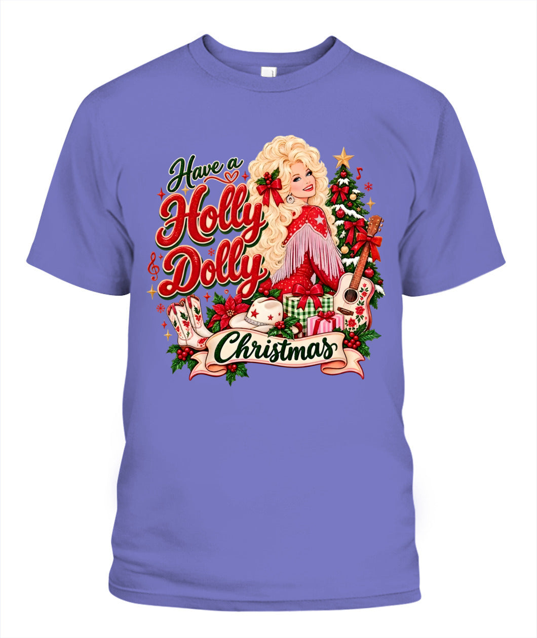 Holly Dolly Christmas Shirt Unisex T-Shirt Violet